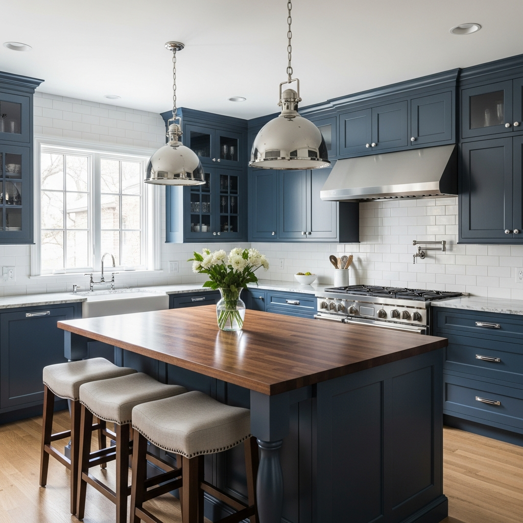 18 Navy Blue Kitchen Cabinets That Look Elegant