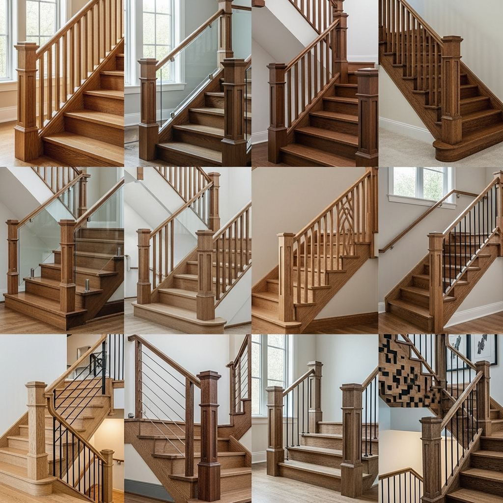 17 Wood Stair Railing Ideas That Look Stylish