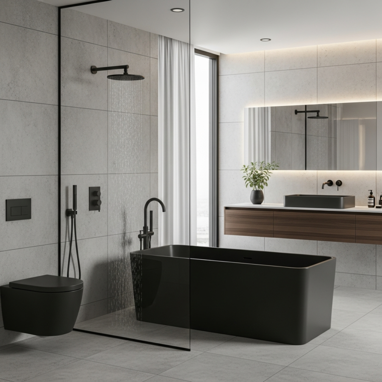 15 Bathroom with Black Fixtures That Look Modern