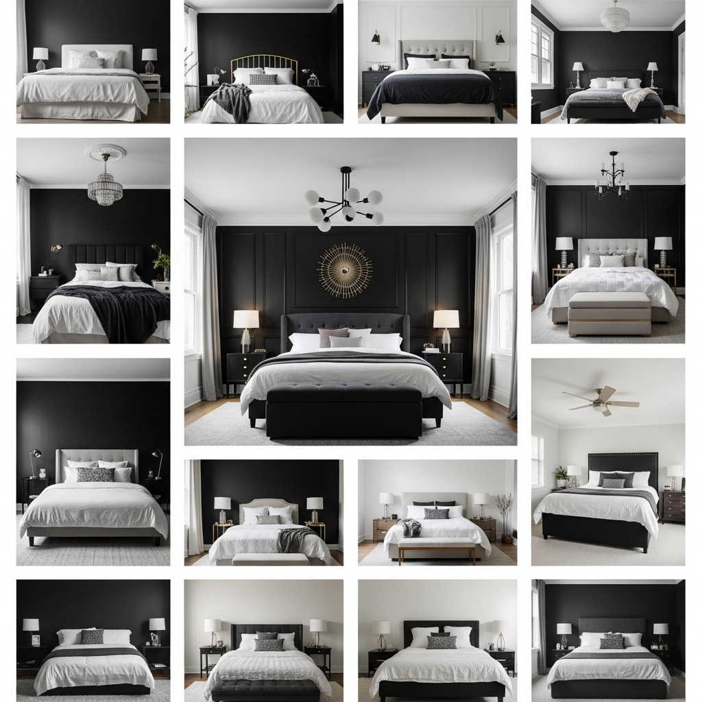 19 Bedrooms with Black Accent Walls That Look Bold
