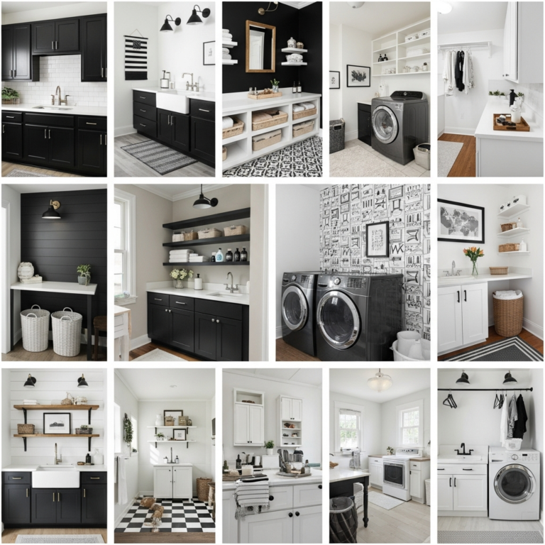 15 Black and White Laundry Room Ideas That Look Clean