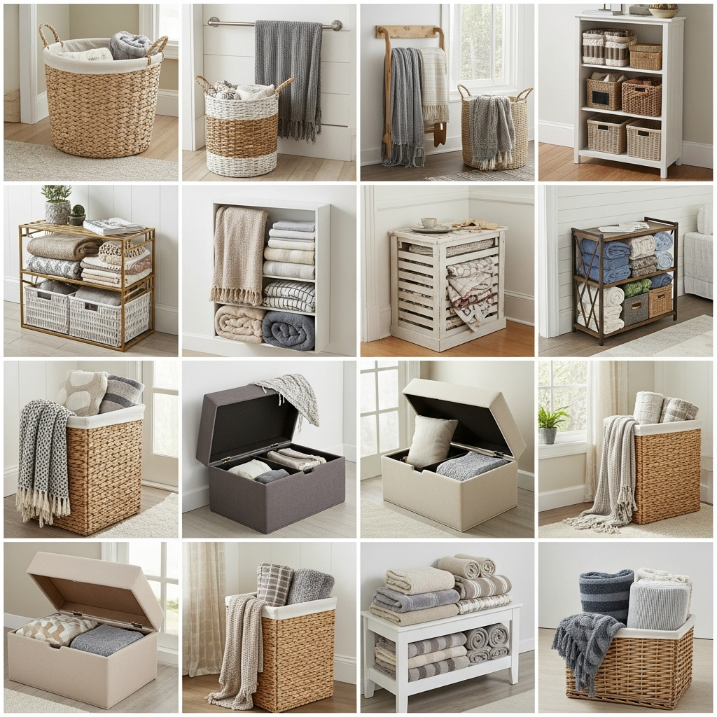 17 Blanket Storage Ideas That Look Stylish