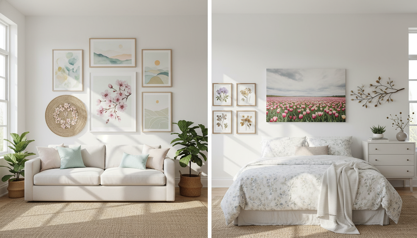 14 Spring Aesthetic Wall Art Ideas for Living Rooms and Bedrooms